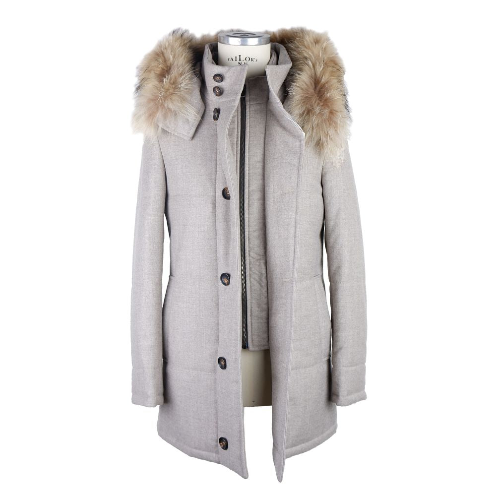 Made in Italy Italian Wool-Cashmere Blend Gray Jacket LO-1059-IT46 | S