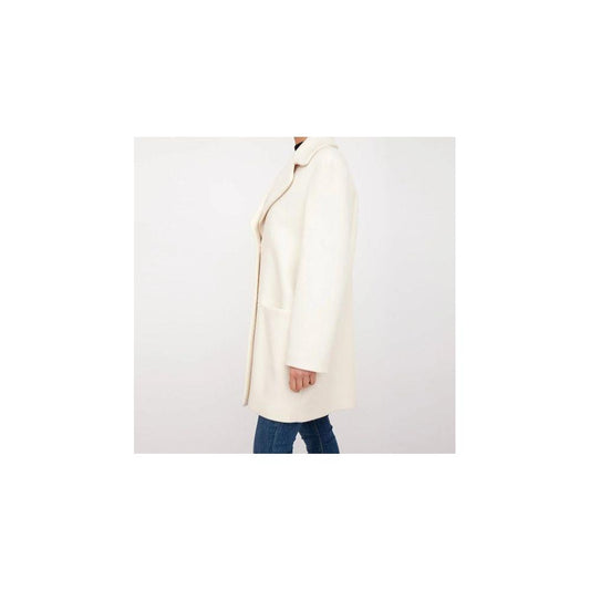 Love Moschino Chic White Winter Elegance Long Coat Love Moschino Beige