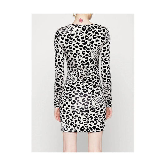 Love Moschino White Viscose Women Dress Love Moschino Light Gray