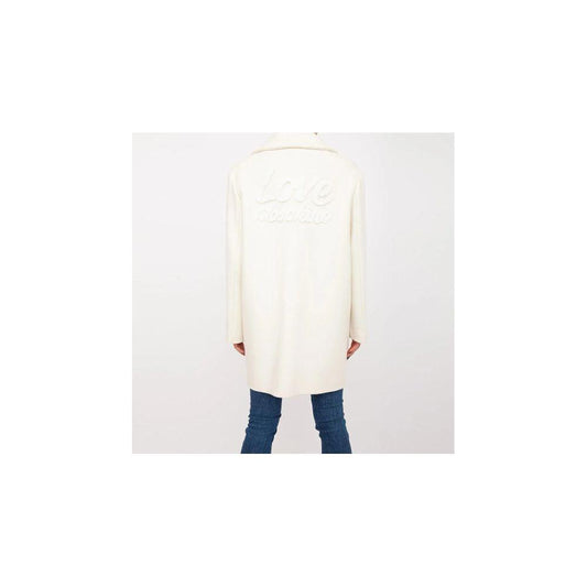 Love Moschino Chic White Winter Elegance Long Coat Love Moschino Beige