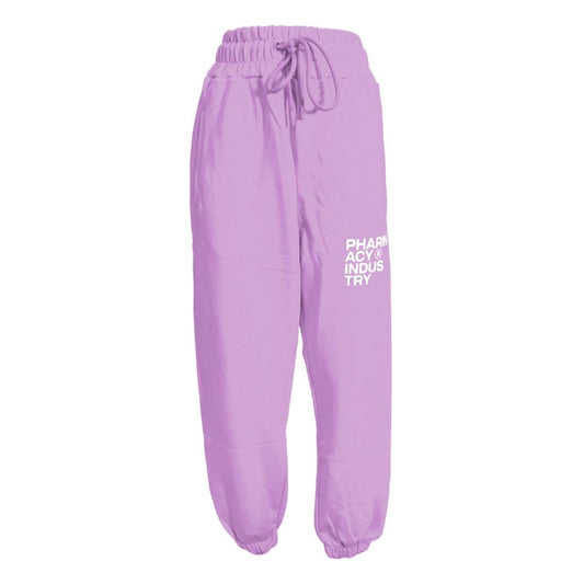 Pharmacy Industry Chic Purple Cotton Sweatpants with Logo Pharmacy Industry Plum