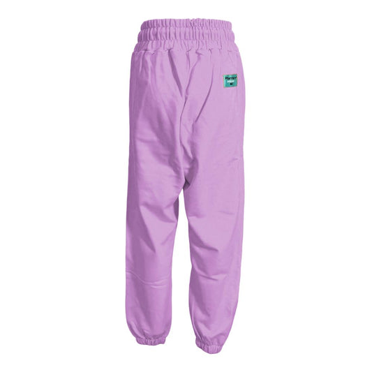 Pharmacy Industry Chic Purple Cotton Sweatpants with Logo Pharmacy Industry Plum