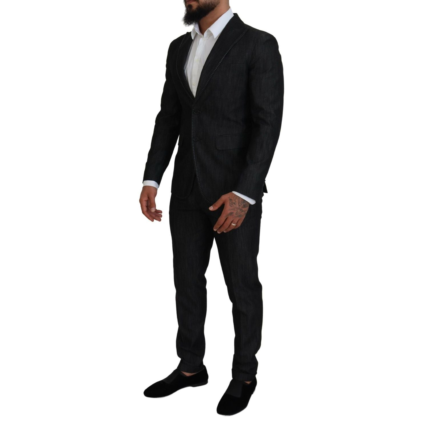 Dsquared² Black Cotton Single Breasted 2 Piece MIAMI Suit