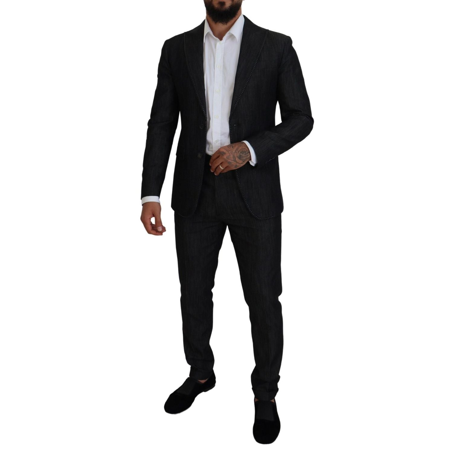 Dsquared² Black Cotton Single Breasted 2 Piece MIAMI Suit