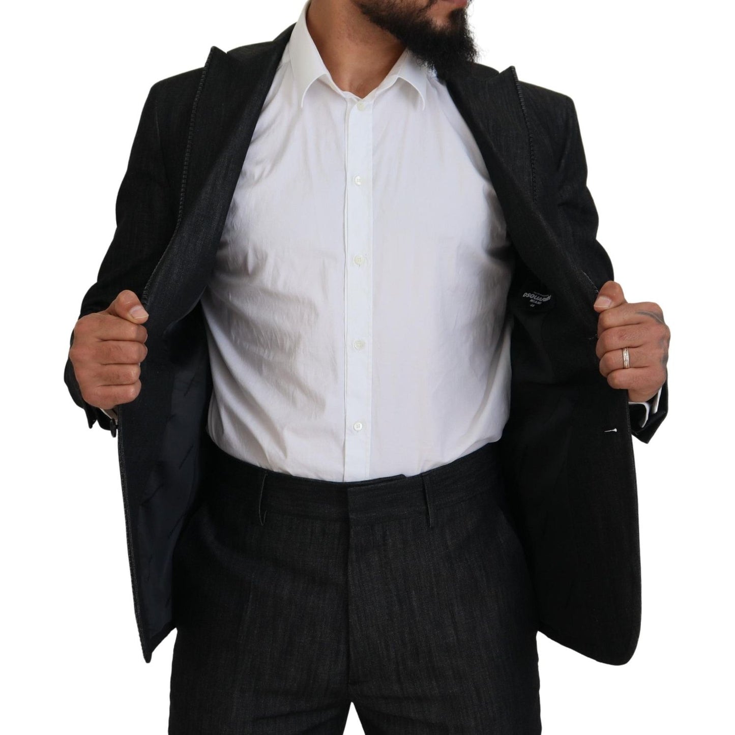 Dsquared² Black Cotton Single Breasted 2 Piece MIAMI Suit 1728,67345645728,Black,Clothing,Dsquared²,IT48 | M,Material: 100% Cotton,Men,Preowned / Defect,Suits & Blazers - Clothing,Suits - Men - Clothing,Two-Piece Suits - Suits & Blazers - Clothing