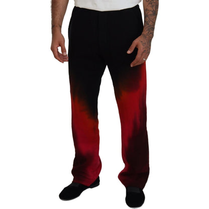Dsquared² Black Red Cotton Logo Print Casual Pants 1728,67345645728,Black and Red,Casual Pants - Pants - Clothing,Clothing,Dsquared²,IT48 | M,Jeans & Pants - Men - Clothing,Material: 100% Cotton,Men,Pants - Clothing,Preowned / Defect