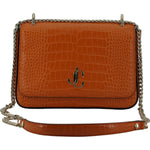 Jimmy Choo Amber Orange Leather Shoulder Bag Jimmy Choo Saddle Brown