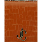 Jimmy Choo Amber Orange Leather Shoulder Bag Jimmy Choo Saddle Brown