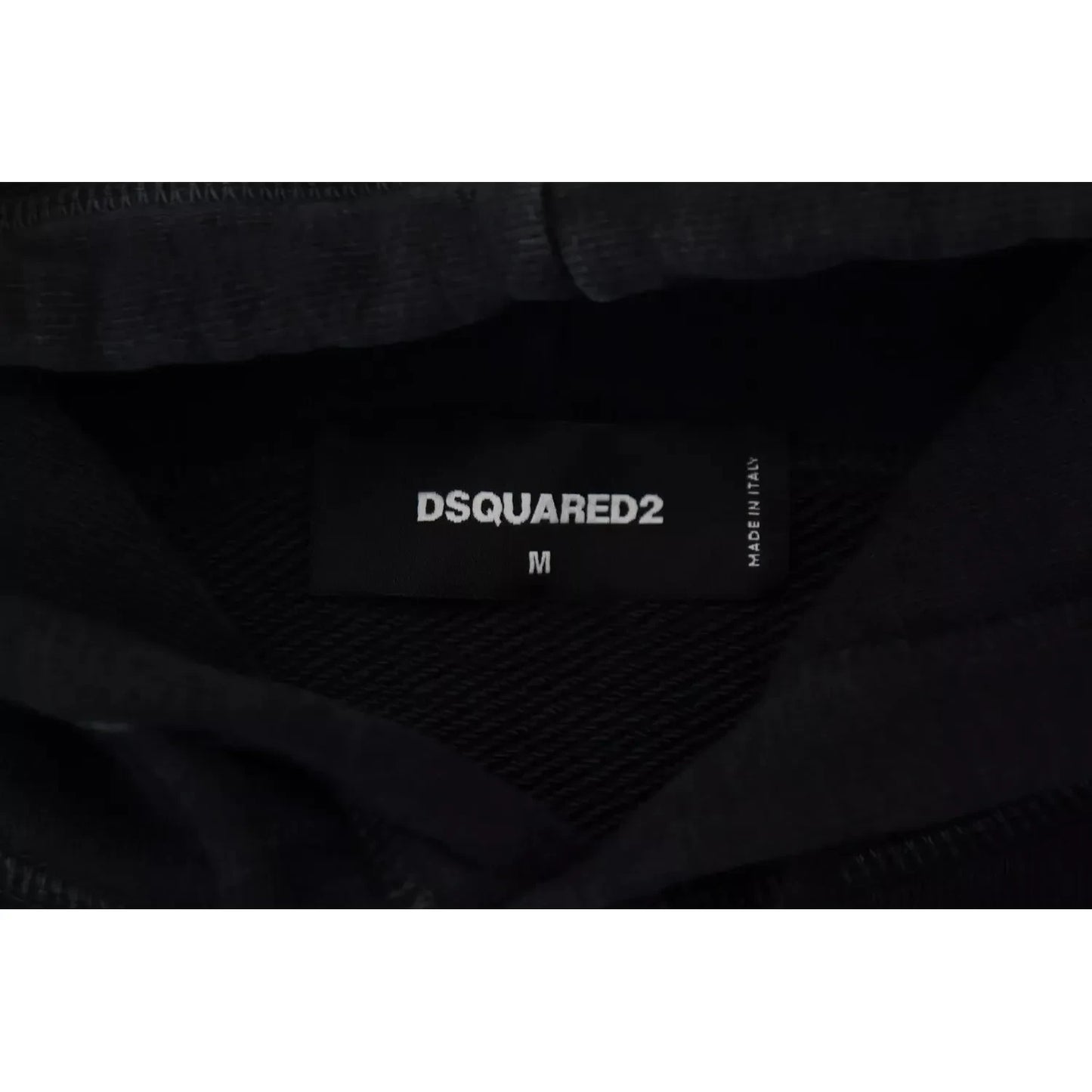 Dsquared² Black Cotton Hooded Printed Men Pullover Sweater1728,67345645728,Black,Clothing,Dsquared²,Hoodies - Sweaters - Clothing,IT48 | M,Material: 100% Cotton,Men,Preowned / Defect,Sweaters - Clothing,Sweaters - Men - Clothing