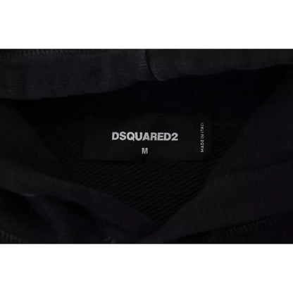 Dsquared² Black Cotton Hooded Printed Men Pullover Sweater1728,67345645728,Black,Clothing,Dsquared²,Hoodies - Sweaters - Clothing,IT48 | M,Material: 100% Cotton,Men,Preowned / Defect,Sweaters - Clothing,Sweaters - Men - Clothing