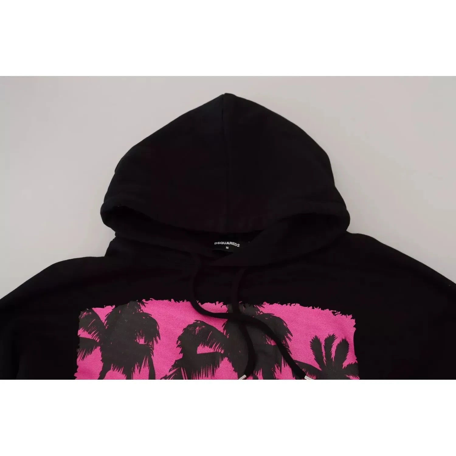 Dsquared² Black Cotton Hooded Printed Men Pullover Sweater