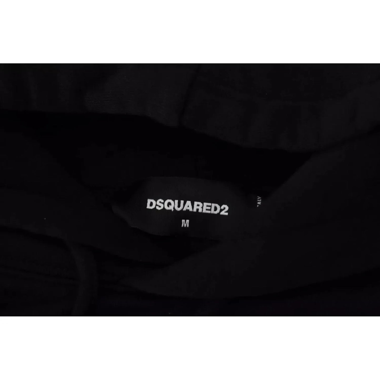 Dsquared² Black Cotton Hooded Printed Men Pullover Sweater1728,67345645728,Black,Clothing,Dsquared²,Hoodies - Sweaters - Clothing,IT48 | M,Material: 100% Cotton,Men,Preowned / Defect,Sweaters - Clothing,Sweaters - Men - Clothing