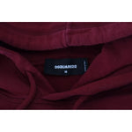 Dsquared² Maroon Cotton Tattered Hooded Printed Pullover Sweater TSH83483-48