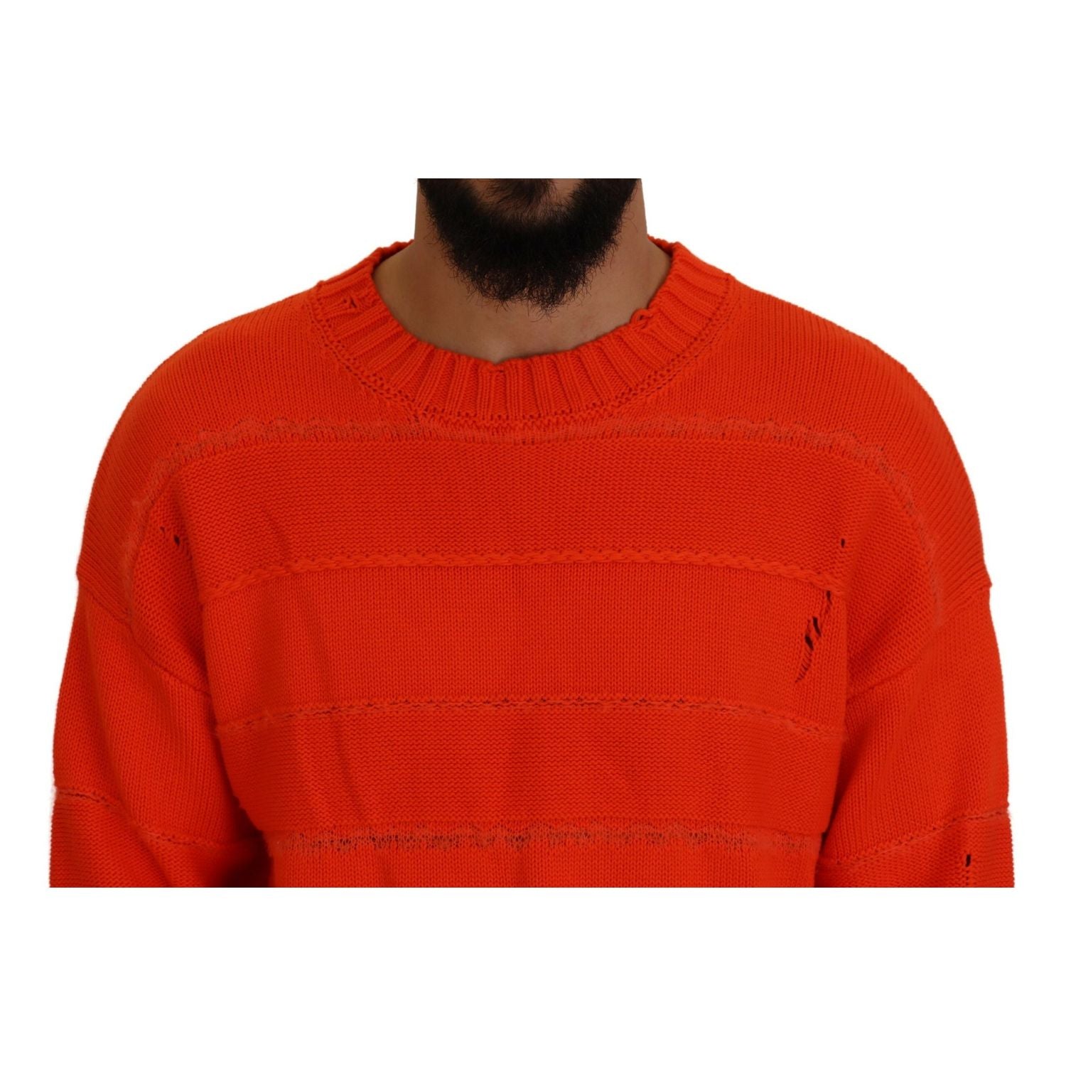Dsquared² Orange Cotton Long Sleeves Men Pullover Sweater