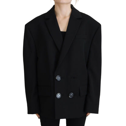 Dsquared² Black Double Breasted Coat Blazer Jacket1728,67345645728,Black,Blazers - Suits & Blazers - Clothing,Clothing,Dsquared²,IT38 | XS,Jackets & Coats - Women - Clothing,Material: 100% Virgin Wool,Preowned / Defect,Suits & Blazers - Clothing,Women