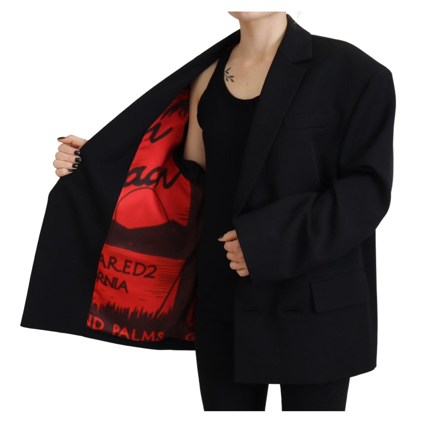 Dsquared² Black Double Breasted Coat Blazer Jacket1728,67345645728,Black,Blazers - Suits & Blazers - Clothing,Clothing,Dsquared²,IT38 | XS,Jackets & Coats - Women - Clothing,Material: 100% Virgin Wool,Preowned / Defect,Suits & Blazers - Clothing,Women