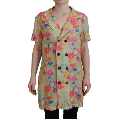Dsquared² Multicolor Printed Collared Button Front Long Blouse Top Dsquared²
