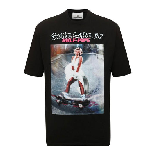 Diego Venturino Sleek Black Cotton T-Shirt with Signature Design Diego Venturino Gray
