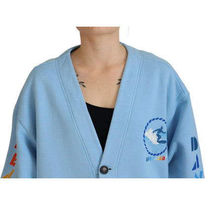 Dsquared² Blue Cotton Knitted Buttoned Cardigan Sweater1728,67345645728,Blue,Cardigans - Sweaters - Clothing,Clothing,Dsquared²,IT38 | XS,Material: 100% Cotton,Preowned / Defect,Sweaters - Clothing,Sweaters - Women - Clothing,Women