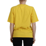 Dsquared² Yellow Logo Print Cotton Crewneck Easy Tee T-shirt TSH83386-38