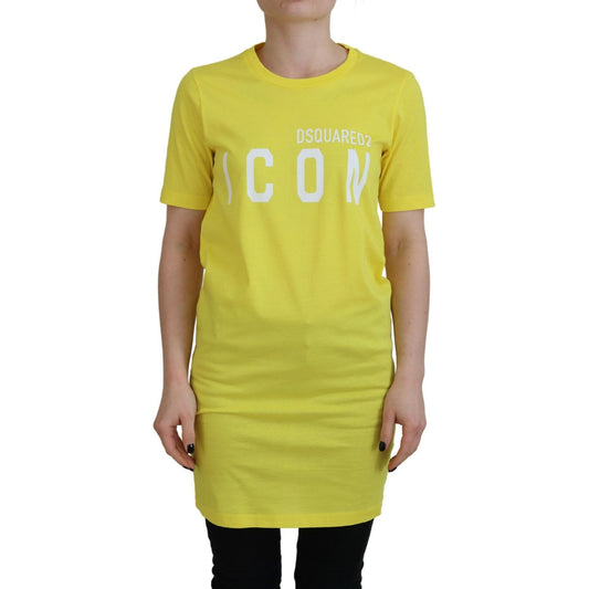 Dsquared² Yellow CottonShiny Icon Renny Dress Crewneck T-shirt Dsquared² Dark Khaki