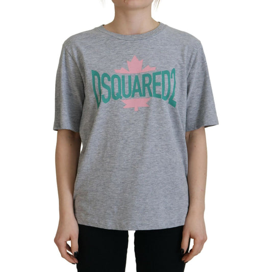 Dsquared² Gray Logo Cotton Crewneck Short Sleeve Tee T-shirt Dsquared² Light Slate Gray