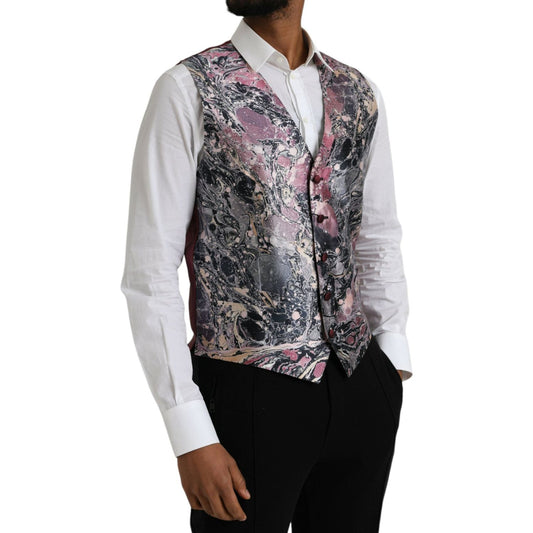 Dolce & Gabbana Multicolor Galaxy Silk Waistcoat Formal Vest Dolce & Gabbana Dark Slate Gray