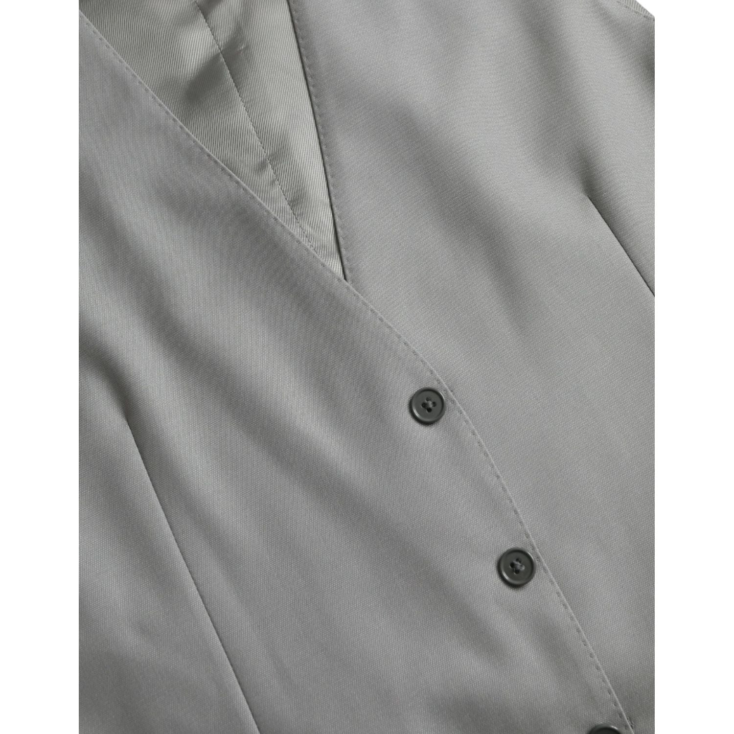 浅灰色羊毛正装马甲背心