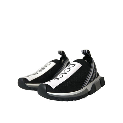 Dolce & Gabbana Black White Slip On Sorrento Sneakers Shoes