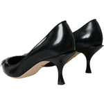 Dolce & Gabbana Black Leather BOOM Patch Heels Pumps Shoes Dolce & Gabbana Black