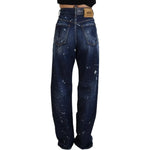 Dsquared² Blue High Waist Tattered Denim Jeans San Diego Dsquared² Black