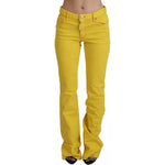 Dsquared² Yellow Cotton Mid Waist Flare Denim Trouser Jeans Dsquared² Goldenrod
