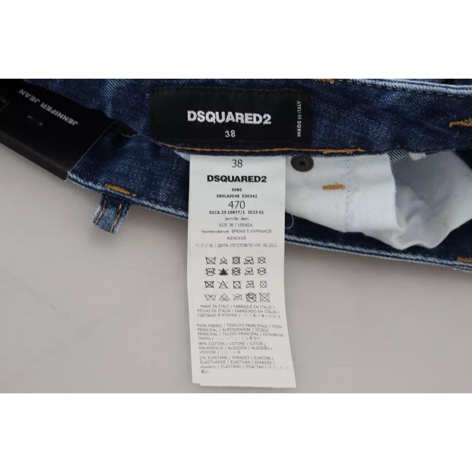 Dsquared² Blue Icon Low Waist Skinny Jennifer Denim Jeans