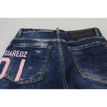 Dsquared² Blue Icon High Waist Straight Denim Boston Jeans Dsquared² Dark Slate Gray