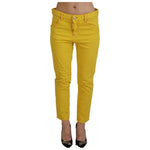Dsquared² Yellow Cotton Low Waist Crop Denim Cool Girl Jeans PAN74515-38