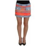 Dsquared² Multicolor Polyester Low Waist A-line Denim Skirt Dsquared² Dim Gray