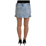 Dsquared² Multicolor Polyester Low Waist A-line Denim Skirt Dsquared² Slate Gray