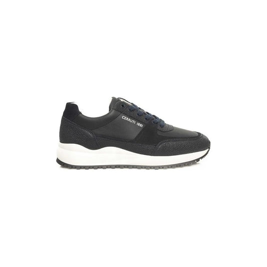 Cerruti 1881 Blue Cowhide Men Sneaker Cerruti 1881 Dark Slate Gray