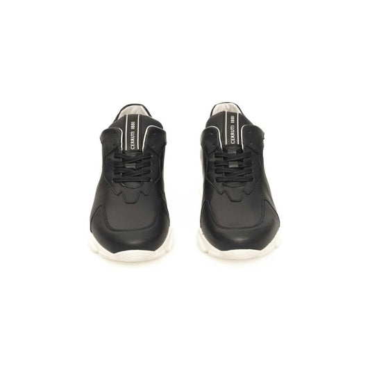 Cerruti 1881 Blue Cowhide Men Sneaker Cerruti 1881 Dark Slate Gray