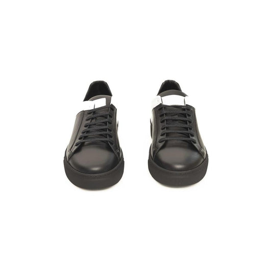 Cerruti 1881 Black Cowhide Men Sneaker Cerruti 1881 Dark Slate Gray