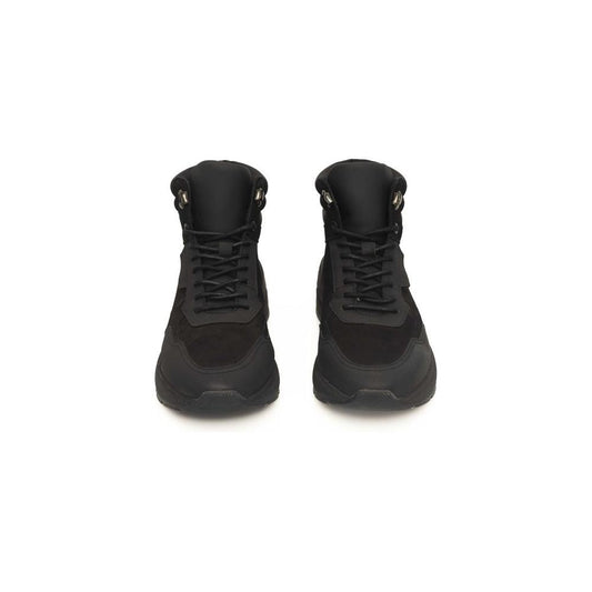 Cerruti 1881 Black Cowhide Men Sneaker Cerruti 1881 Dark Slate Gray