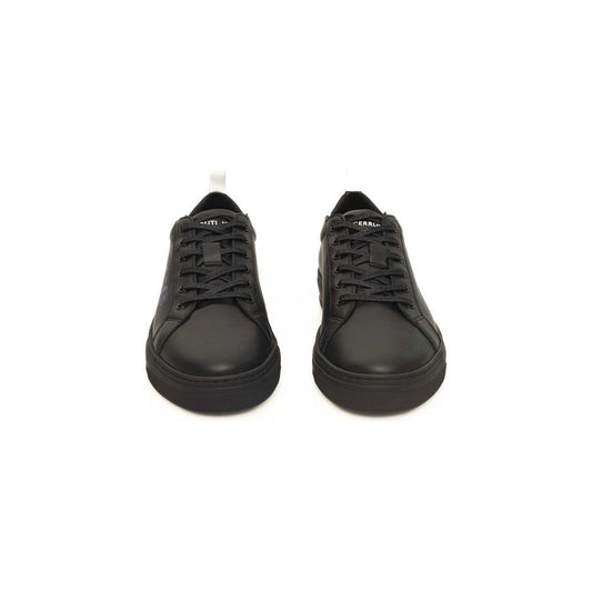 Cerruti 1881 Black Cowhide Men Sneaker Cerruti 1881 Dark Slate Gray
