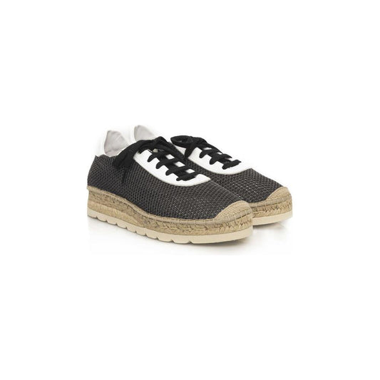 Cerruti 1881 Black Calfskin Men Sneaker Cerruti 1881 Gray