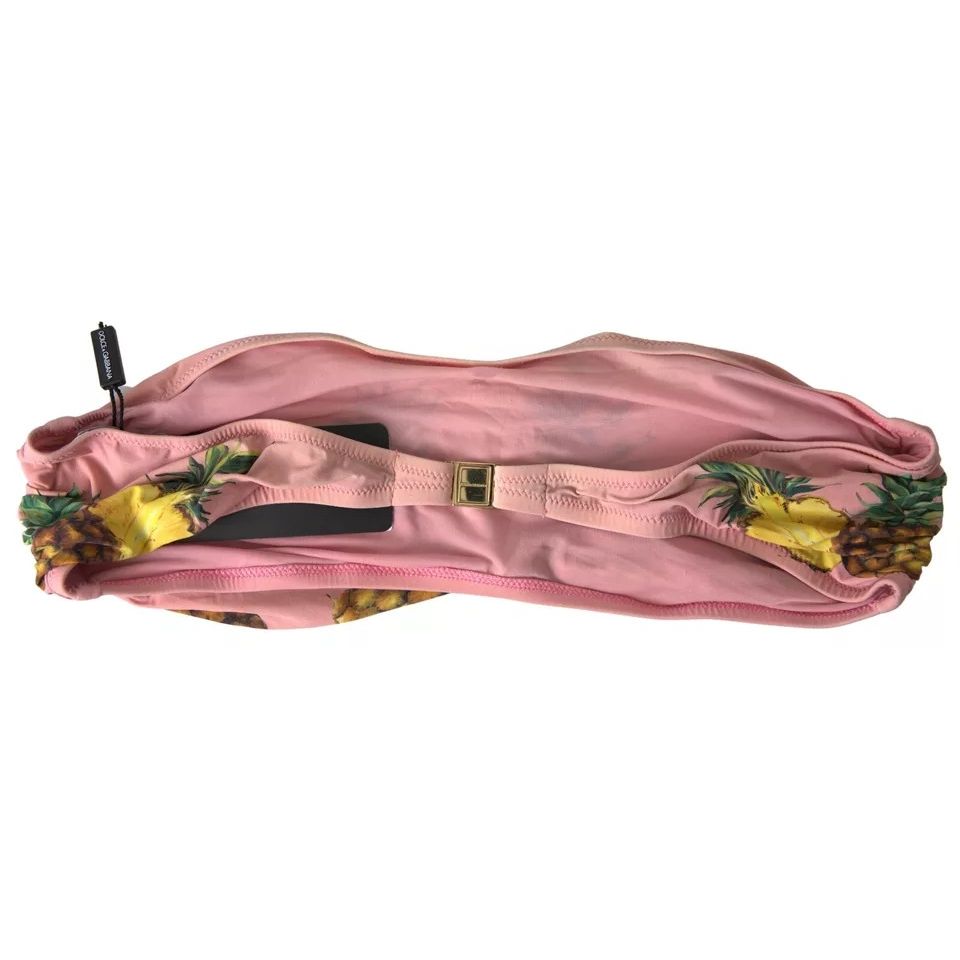 Dolce & Gabbana Pink Printed Beachwear Bikini Top Swimsuit
