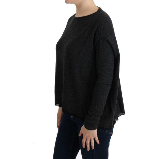 Costume National Elegant Gray Crewneck Sweater Costume National Black