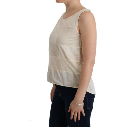 Costume National Beige Sleeveless Modal Top - Elevated Basics Costume National Rosy Brown