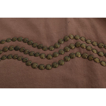 John Galliano Brown Cotton Studded Sweater
