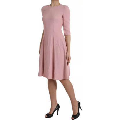 Dolce & Gabbana Pink A-line Flare Viscose Short Sleeves Dress