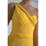 Dolce & Gabbana Yellow One Shoulder Side Slit Midi Dress DR28773-42