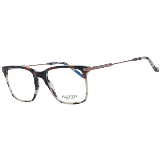Hackett Brown Men Glasses Frame with square full-rim acetate frame, 53-18-140 size, demo lenses, and branded case included.